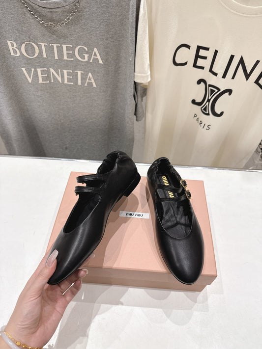 Miumiu 26ss Mary Jane Ballet Flats Cowhide 713091