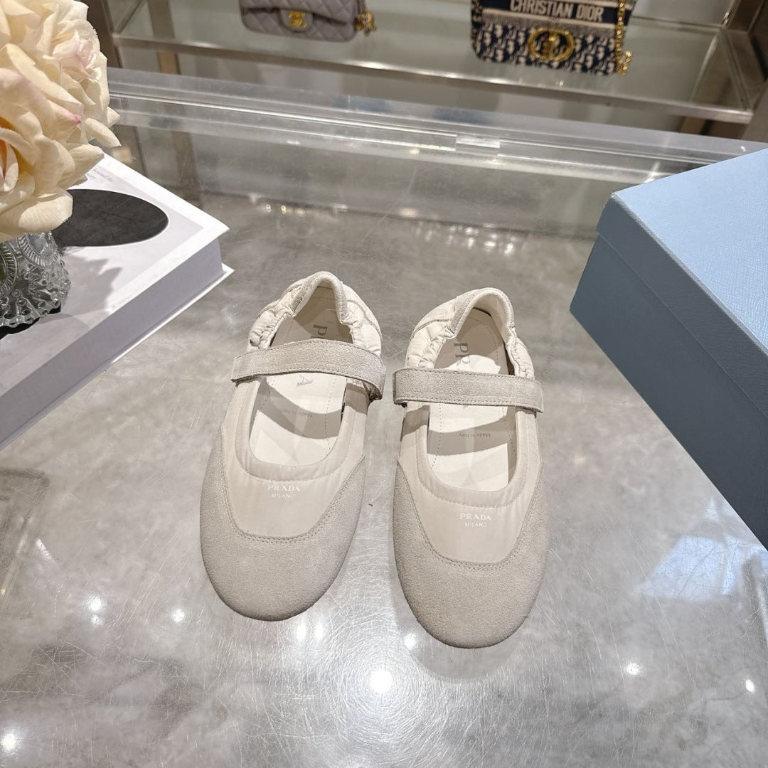 Prada 2026 Ballet Flat Suede Fabric 715582