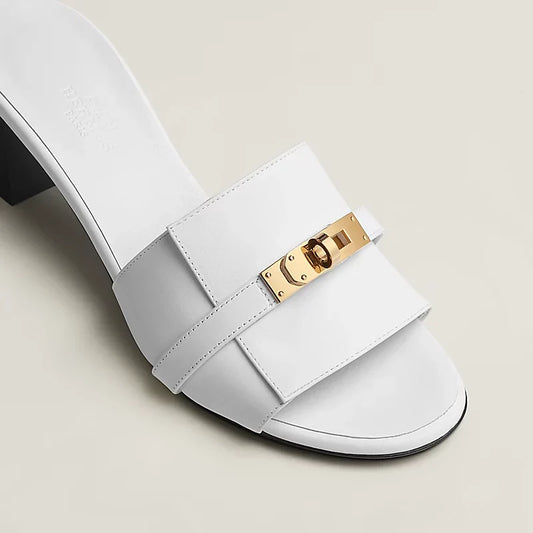 Hermes 2026 Gigi 50 Sandal White Calfskin