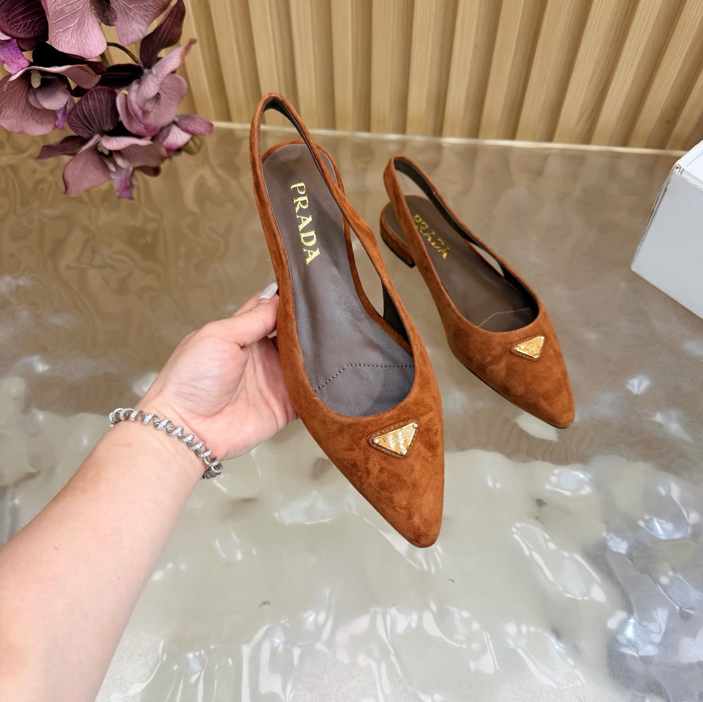 Prada 2026 Slingback Suede Leather 854172