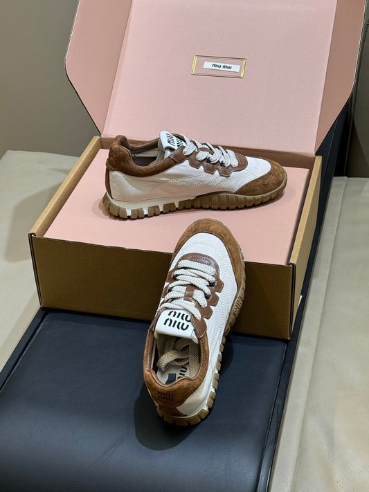 Miu Miu 2026 Tyre Sneaker Brown Leather Suede 621352