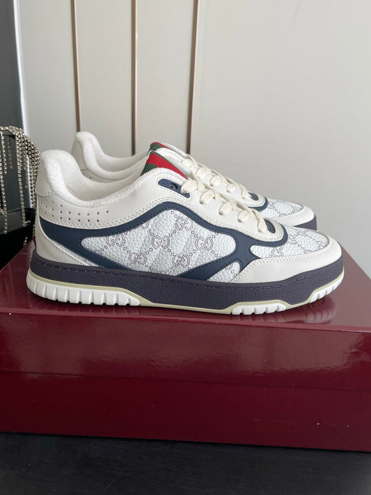 GG 26 Couple Sneakers White Navy Blue Cowhide 631675