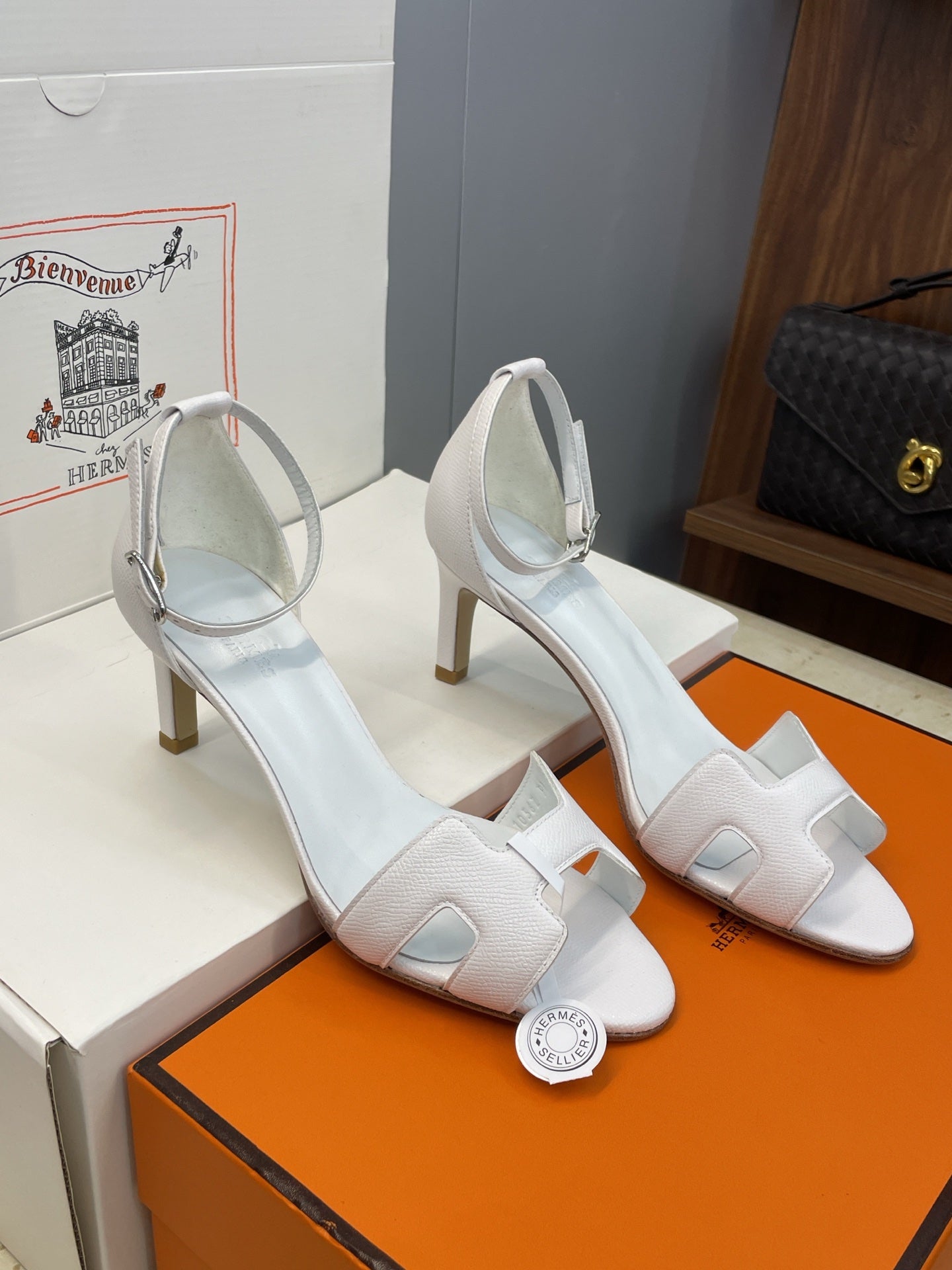 HM 26ss High Heel Sandals 70 White Cowhide 607121