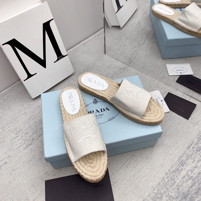 Prada 2026 Slippers Canvas Rope Sole 731171