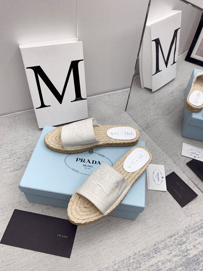 Prada 2026 Slippers Canvas Rope Sole 731171