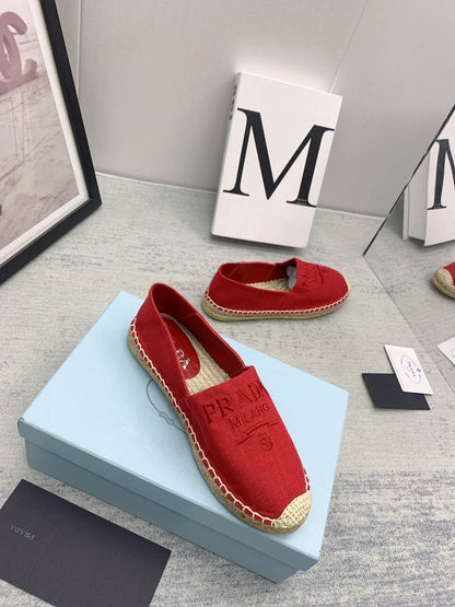 Prada 2026 Loafers Twill Fabric Rope Sole 731193