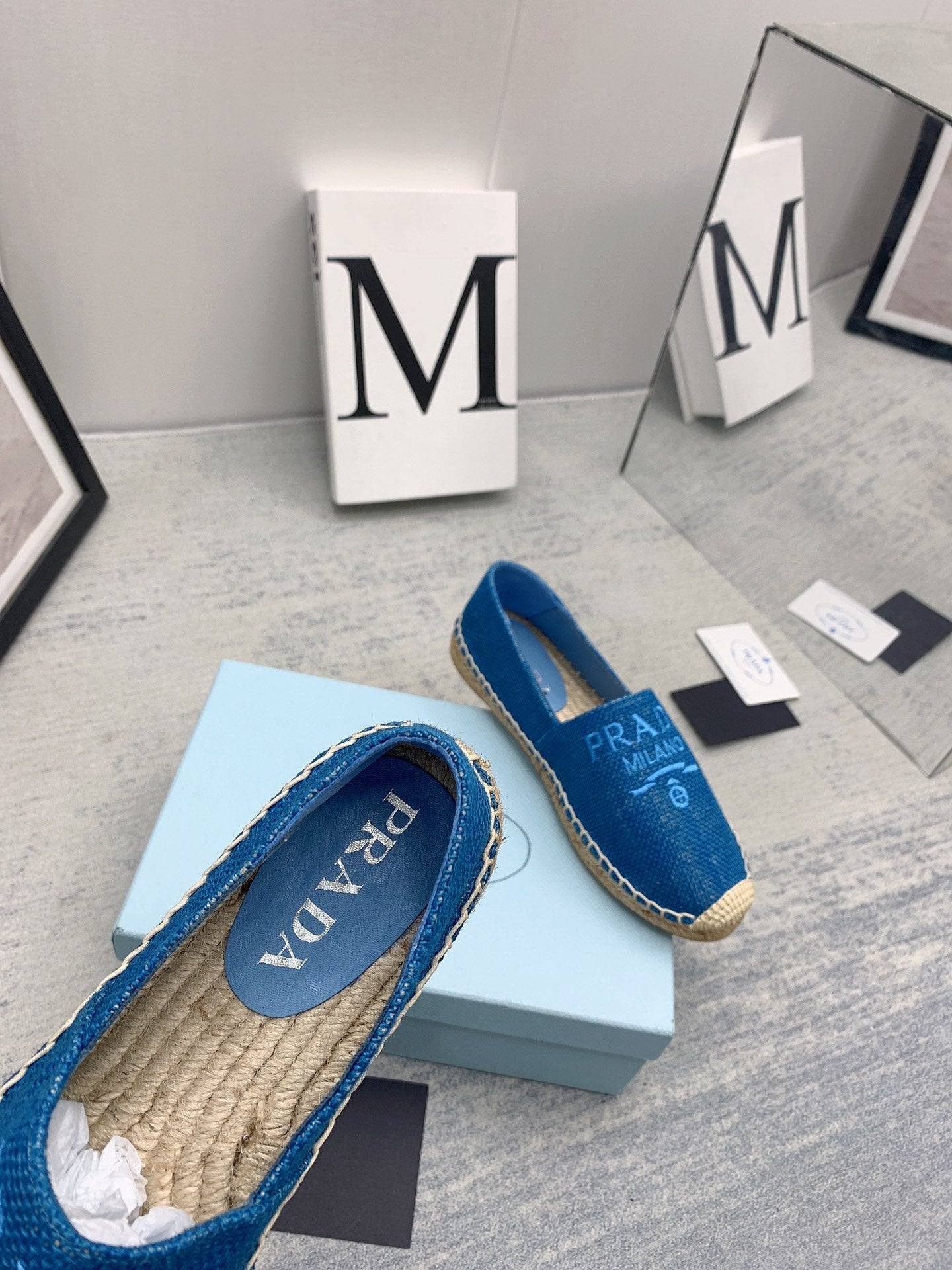 Prada 2026 Loafers Twill Fabric Rope Sole 731193