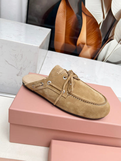Miumiu 2026 Faded Mules Light Brown Suede 326958