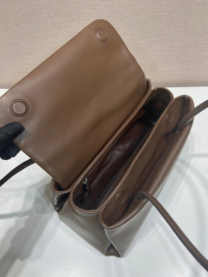 Prada 2026 Passage Bag 28cm Brown Leather 282814