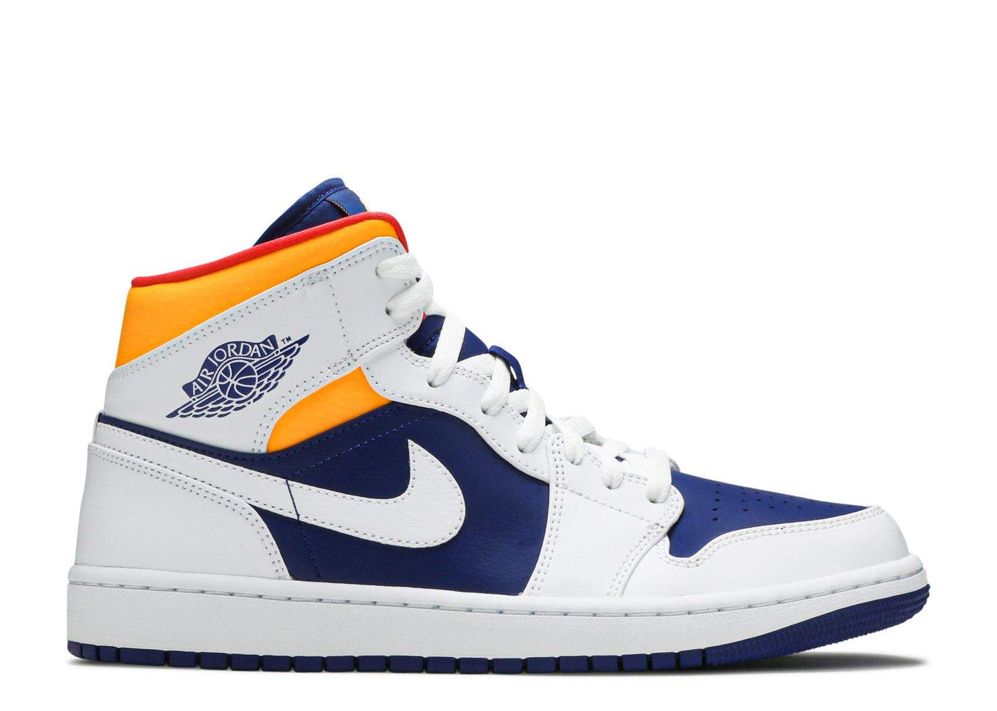 Air Jordan 1 Mid ‘White Deep Royal Blue’ Unfading Sneaker Sneakers - Authentic