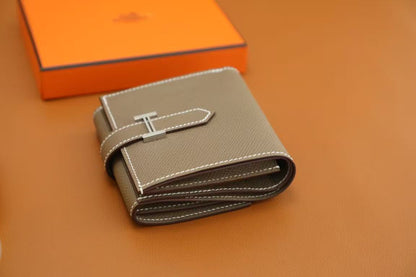 Hermes 2026 Bearn Compact Wallet Etoupe Epsom Leather