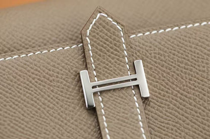 Hermes 2026 Bearn Compact Wallet Etoupe Epsom Leather