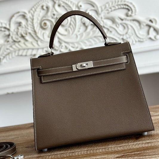 Hermes 2026 Kelly Bag Elephant Grey Epsom Leather