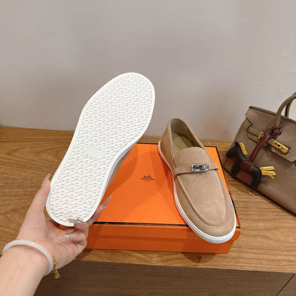 Hermes 2026 Mind Loafer Beige White Suede Leather
