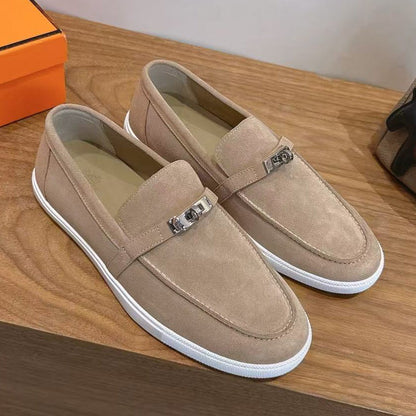 Hermes 2026 Mind Loafer Beige White Suede Leather