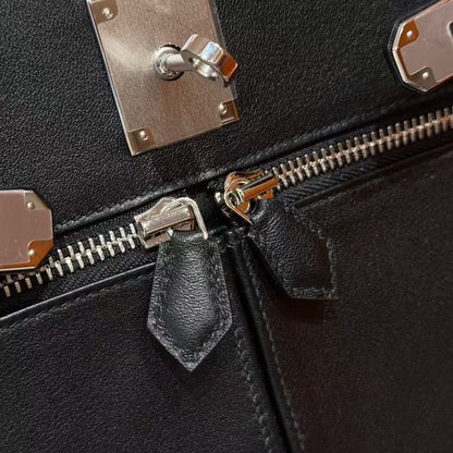 Hermes 2026 Kelly Lakis Bag Black Swift Leather