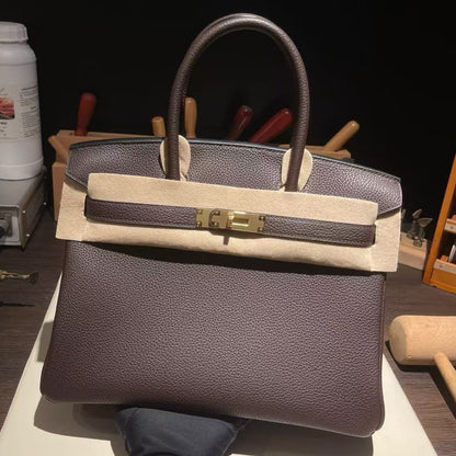 Hermes 2026 Birkin Bag Chocolate Brown Togo Leather Gold Hardware