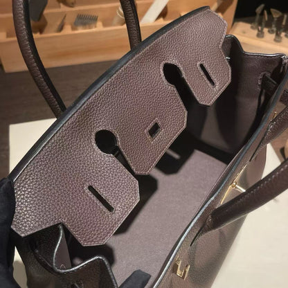 Hermes 2026 Birkin Bag Chocolate Brown Togo Leather Gold Hardware