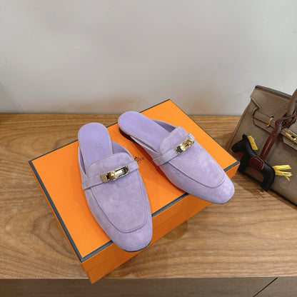Hermes 2026 Oz Mule Purple Suede Leather 776633