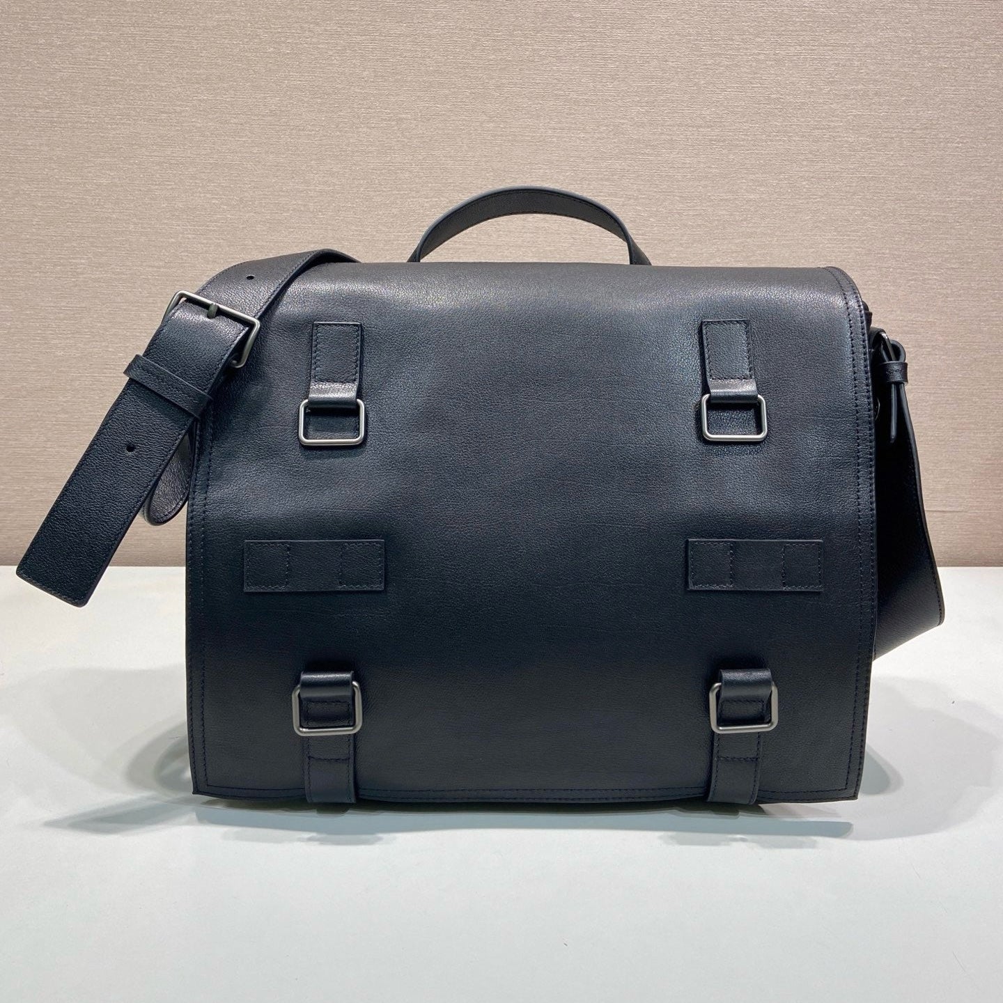 Prada 2026 Messenger Bag 34cm Black Leather