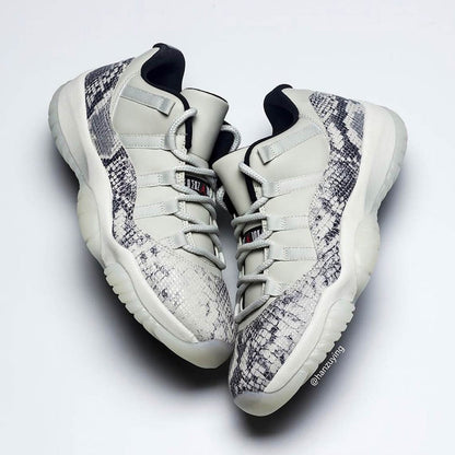 Air Jordan 11 Retro Low Light Bone Snakeskin Sneakers - Head-Turner