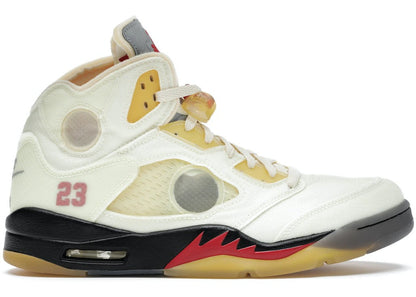 Air Jordan 5 Retro Off-White Sail Sneakers - Heritage Edition