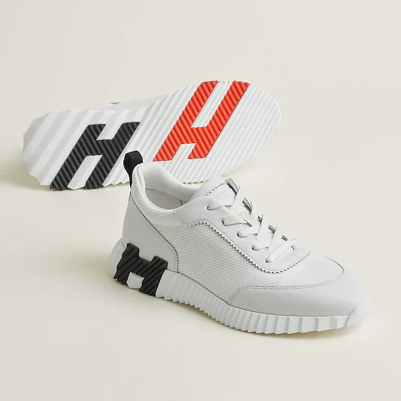 Hermes 2026 Bouncing Sneaker White Black Red Mesh Goatskin