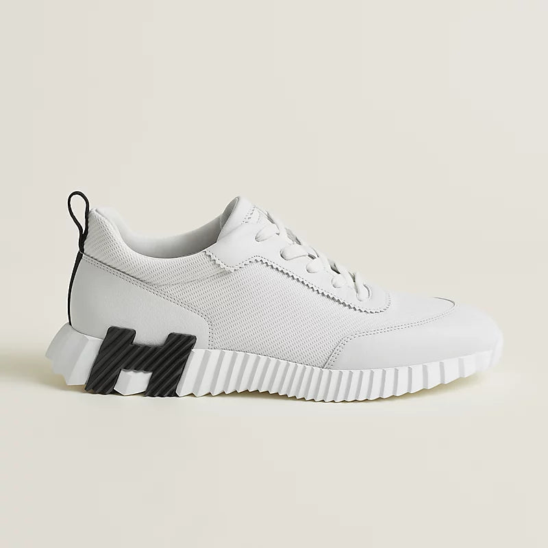 Hermes 2026 Bouncing Sneaker White Black Red Mesh Goatskin