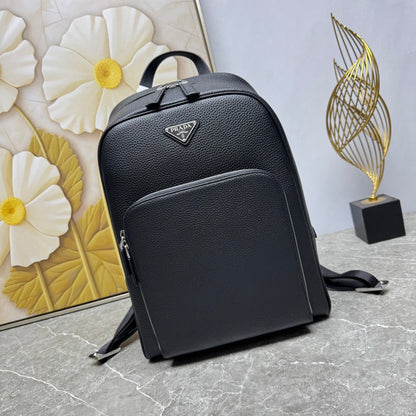 Prada 2026 Backpack Brown Black Saffiano Leather 345785