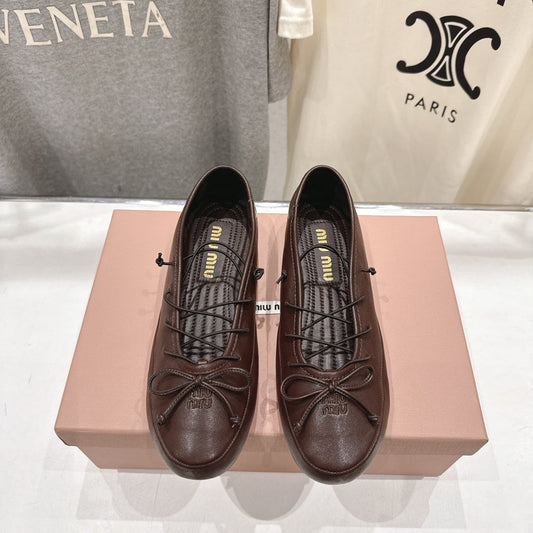 Miumiu 26ss Fairy Style Ballet Flats Sheepskin