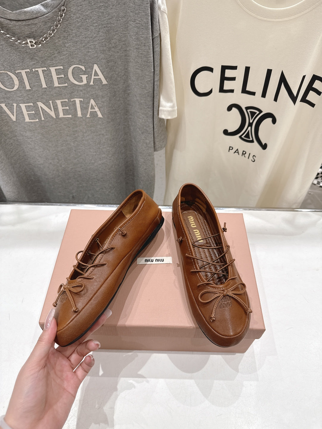 Miumiu 26ss Fairy Style Ballet Flats Sheepskin