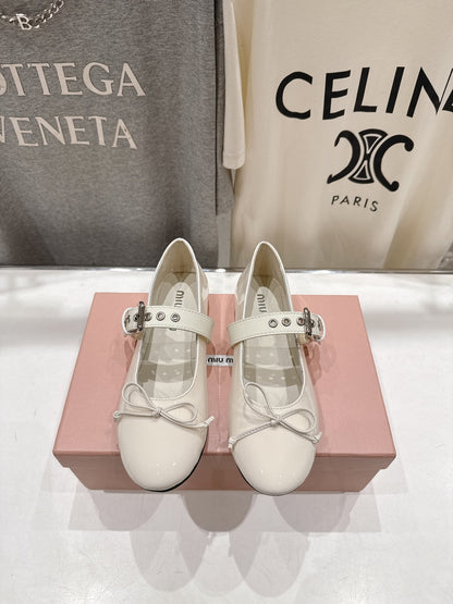 Miumiu 26ss Fairy Style Ballet Flats Patent Leather