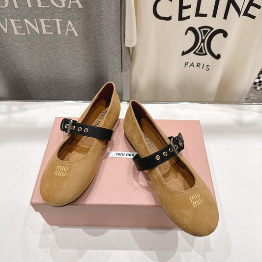 Miumiu 26ss Fairy Style Ballet Flats Suede