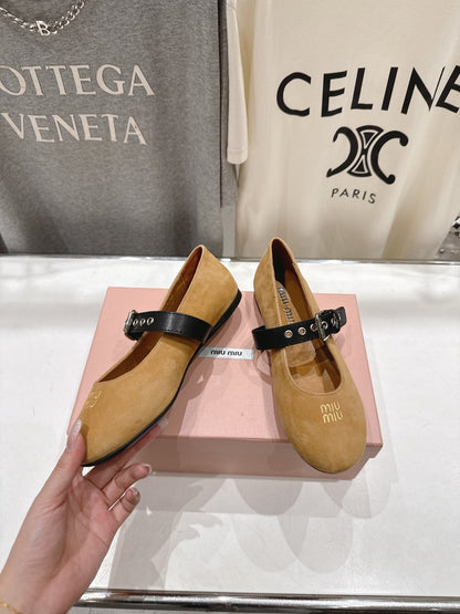Miumiu 26ss Fairy Style Ballet Flats Suede