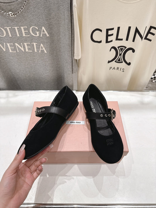 Miumiu 26ss Fairy Style Ballet Flats Suede