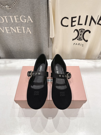 Miumiu 26ss Fairy Style Ballet Flats Suede