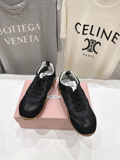 Miumiu 26ss Sneaker Lace Fabric Suede 713082