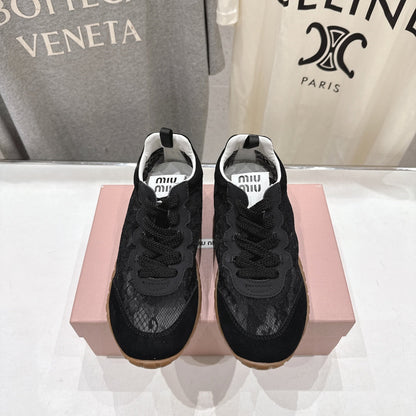 Miumiu 26ss Sneaker Lace Fabric Suede 713082