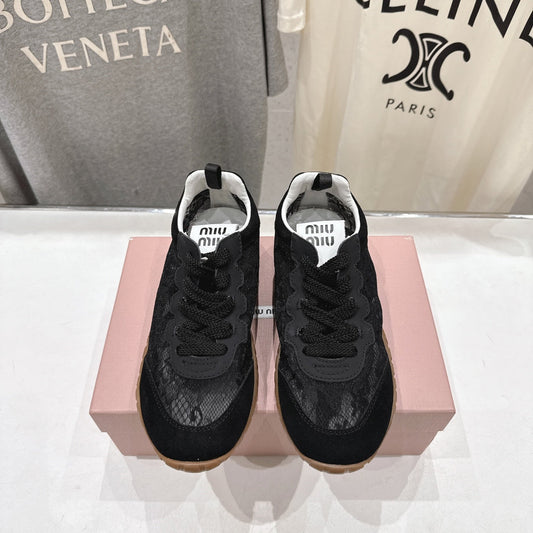Miumiu 26ss Sneaker Lace Fabric Suede 713082