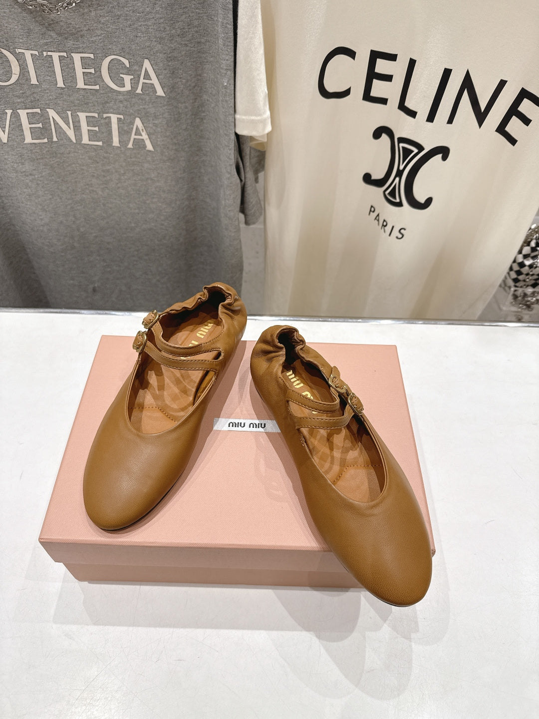 Miumiu 26ss Mary Jane Ballet Flats Cowhide 713091