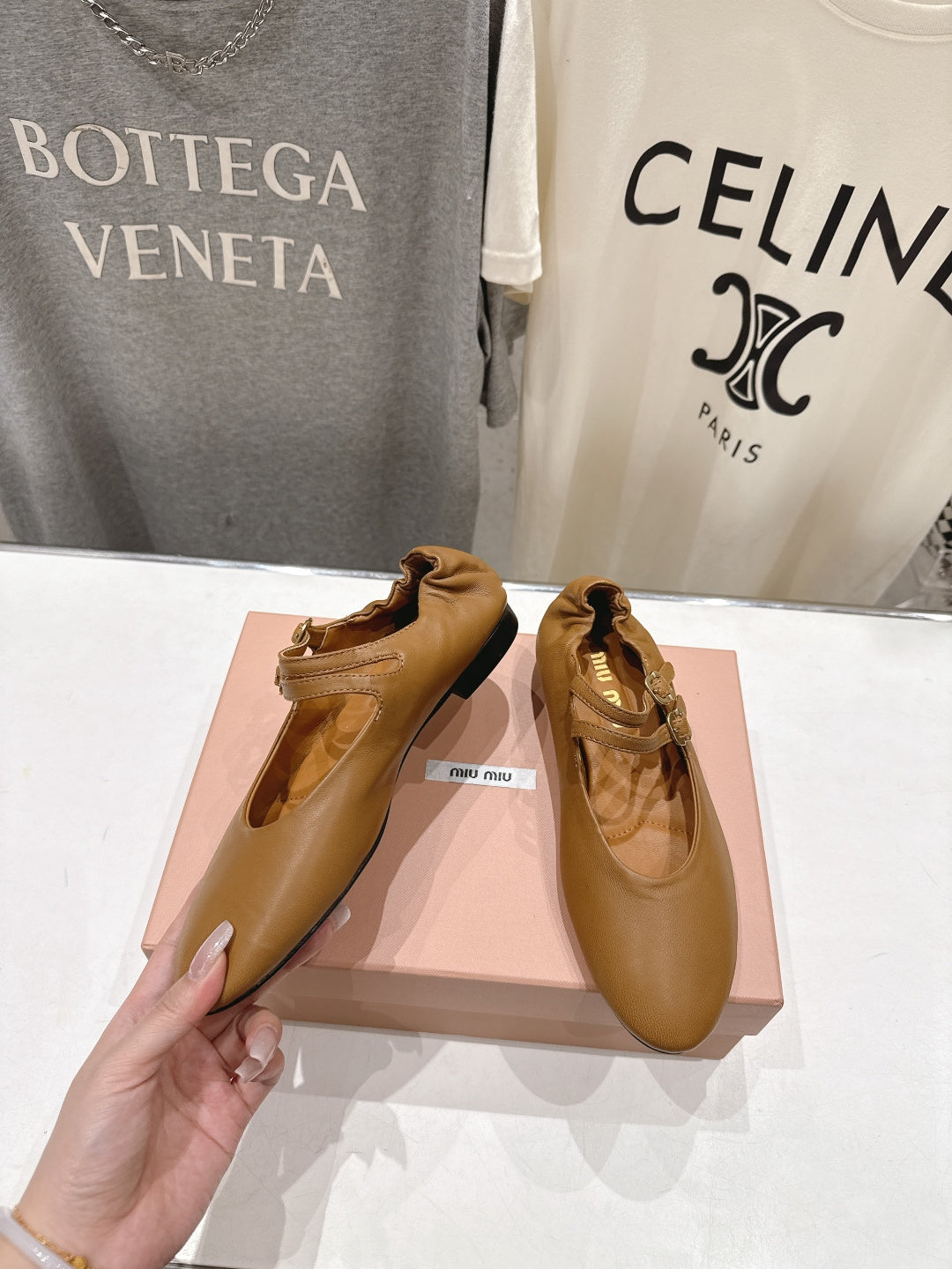 Miumiu 26ss Mary Jane Ballet Flats Cowhide 713091