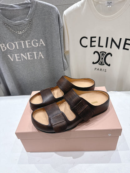 Miumiu 26ss Platform Sandals Cowhide 713102