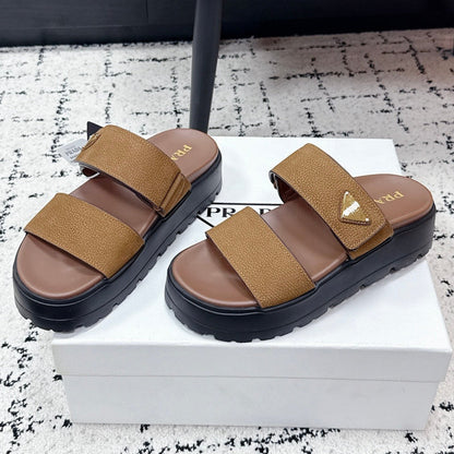 Prada 2026 Fussbett Flatform Slide Sandal 50mm Cowhide 769818