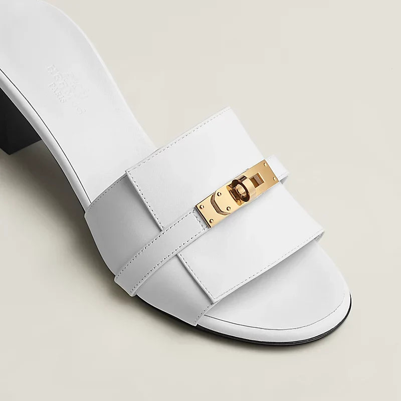 Hermes 2026 Gigi 50 Sandal White Calfskin