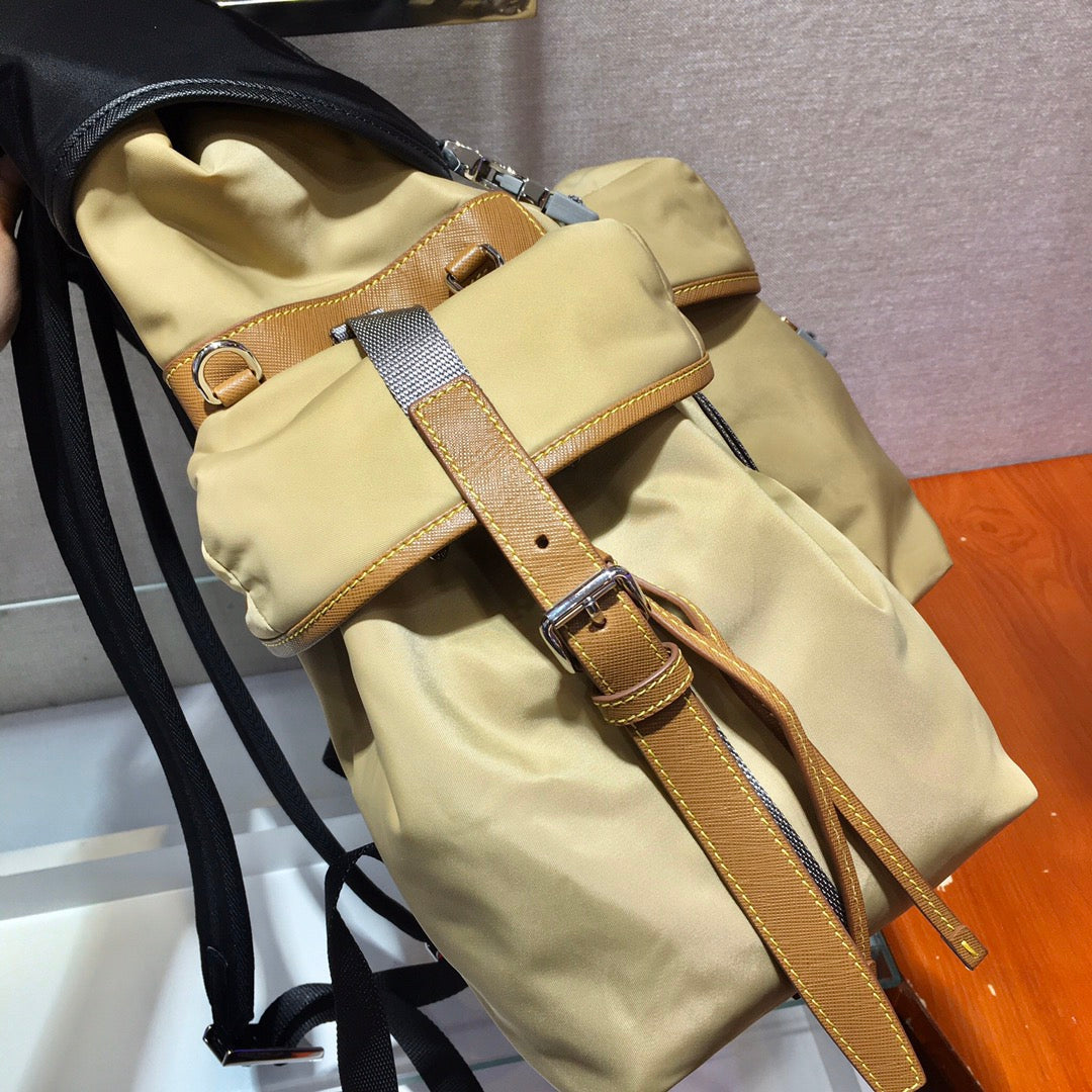 Prada 2026 Black Beige and Grey Fabric With Saffiano Leather 351880
