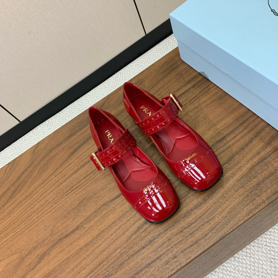 Prada 2026 Mary Janes 25mm Calfskin Patent Leather 792679