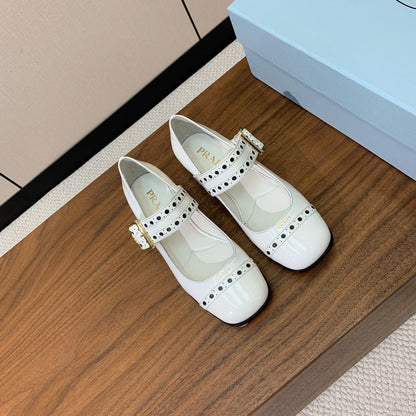 Prada 2026 Mary Janes 25mm Calfskin Patent Leather 792679