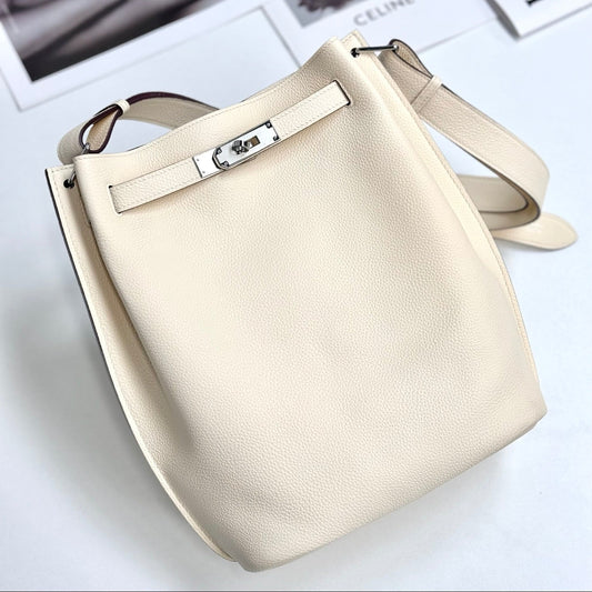 Hermes 2026 So Kelly Leather Silver Hardware