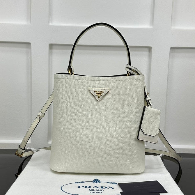 Prada 2026 Panier Saffiano Bucket Bag Calfskin