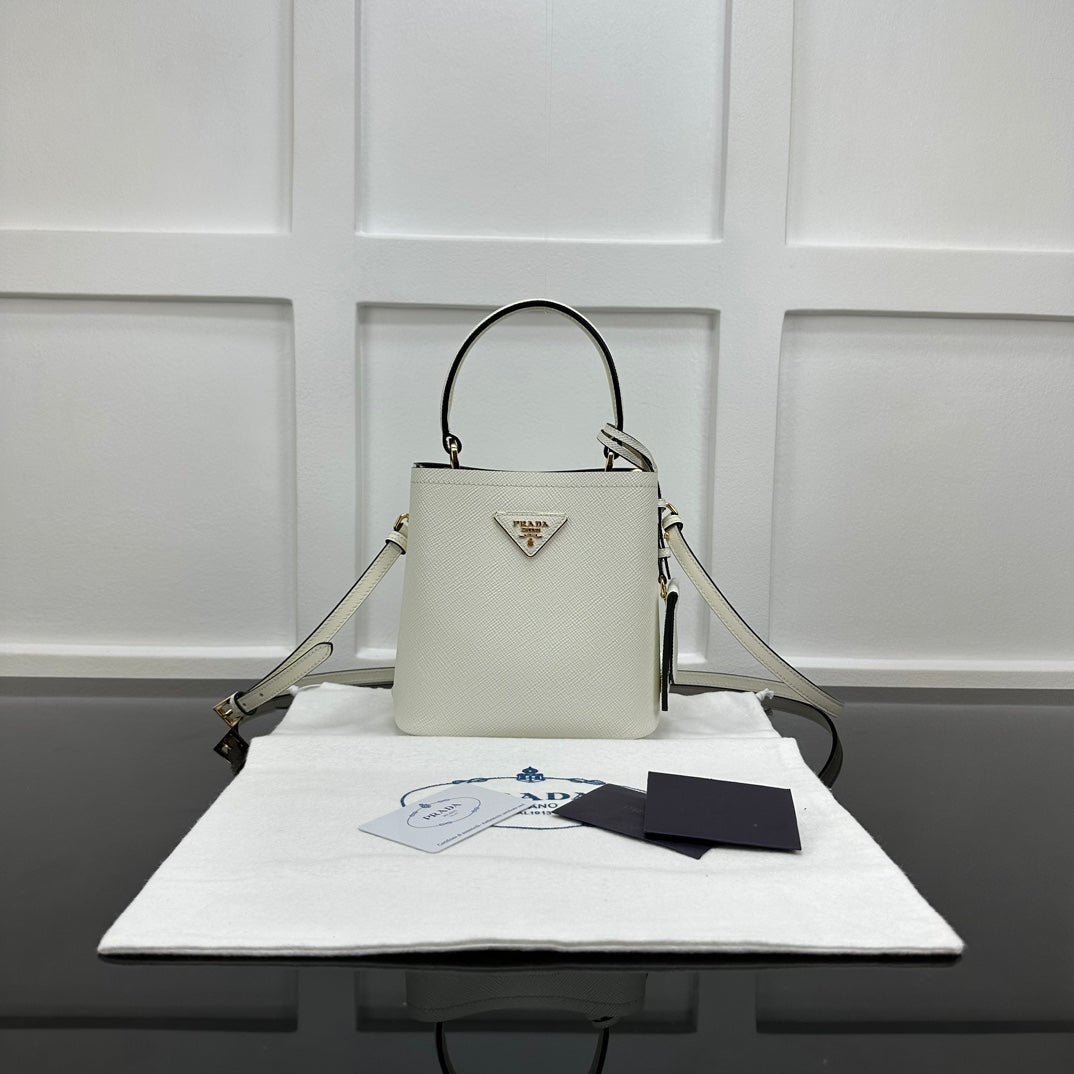 Prada 2026 Panier Saffiano Bucket Bag Calfskin